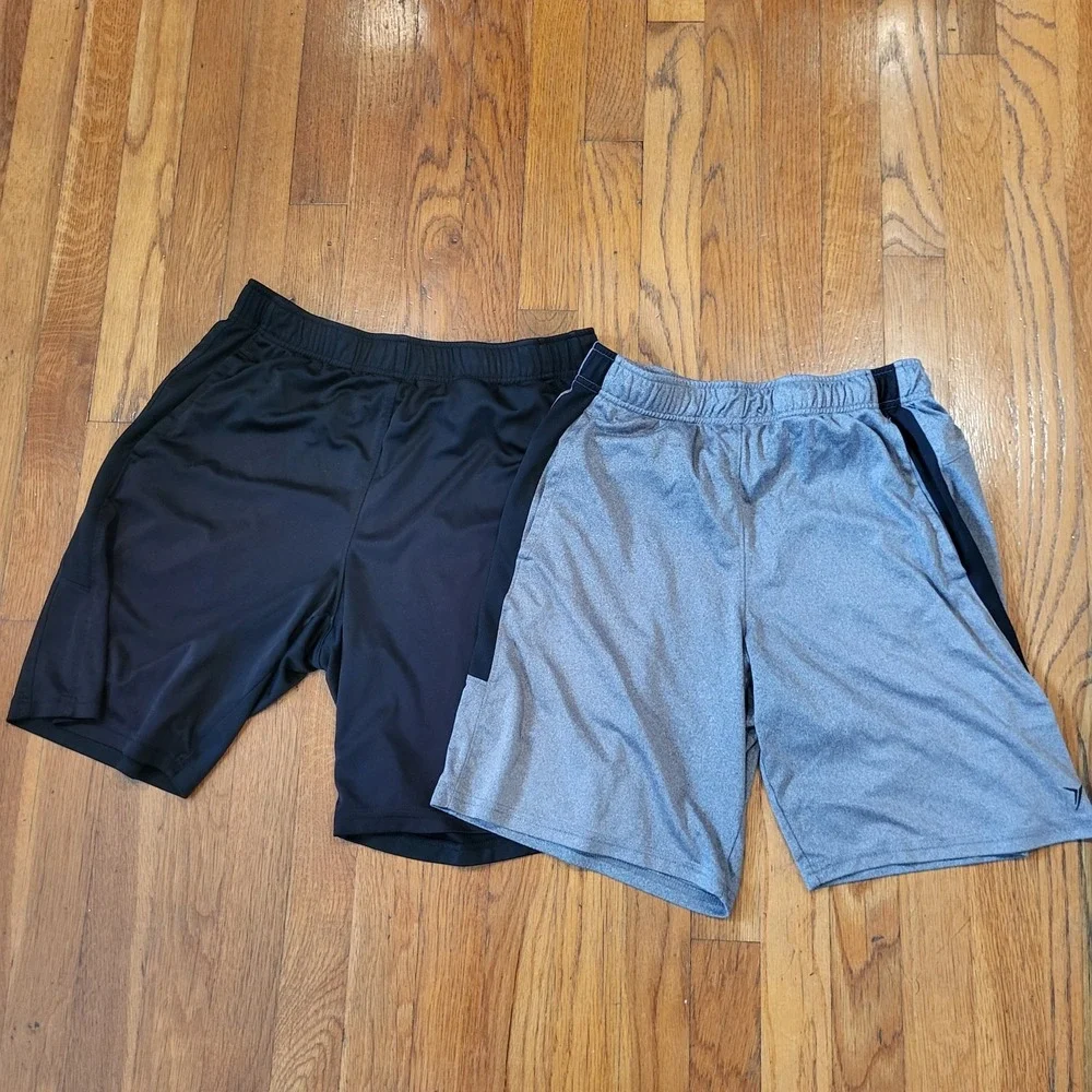 2 Old Navy Men Small Active Go Dry Shorts Elastic Drawstring Waist Pockets Gray